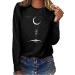 Women's Plus Size Sun Moon Print Graphic T-Shirt - Black XXL | Casual Loose Blouse - Buy Online on GoSupps.com