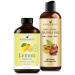 Handcraft Blends Brightening Skin Set: Jojoba Oil (8 Fl Oz) and Lemon Essential Oil (4 Fl Oz) 100% Pure & Natural for Uneven Skin Tone and Oily Skin