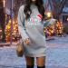 Women's Christmas Costume Cartoon Elk Sweatshirt Dress - Cute Mini Pullover Dress for Holiday Fashion - Buy Online on GoSupps.com