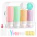 Morfone silicone travel bottles travel bottle 16 pieces silicone travel bottles set TSA APPROVED LEAK PROOF travel bottle set for shampoo lotion rinse shower gel BPA-free
