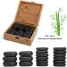 Hot Stone Massage Stones Set - 18 Basalt Stones for Wellness & Therapy | Decorative Bamboo Box | Ideal for Relaxation & Heat Treatment - Buy Online on GoSupps.com