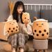 Kekeso Boba Plush Pillow - 50cm Brown Small Eyes Stuffed Toy, Bubble Tea Hugging Cushion - Buy Online on GoSupps.com
