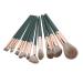 Complete 14-Piece Cosmetic Brush Kit for Sensitive Skin | Includes PU Bag | Green Eyeshadow & Foundation Tools | Worldwide Shipping - Buy Online on GoSupps.com