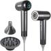 Hair Dryer 1600W High Speed Ionic Blow Dryer with Diffuser Plasma Hair Dryer with Facial Mode(Silver Gray)