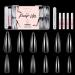 Makartt 240Pcs Soft Gel Full Cover Tips Soak Off Nail Extensions Kit, Extra Long Press on Nails XXL Stiletto Nail Pump-Ups Tips 12 Sizes Gel Nail Tips 4pcs Nail Glues 1pcs Nail File Acrylic False Nail