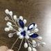 Flower Bridal Hair Pins Pearl Bride Wedding Hair Accessories Rhinestone Hair Piece for Women and Girls(Blue) - Buy Online on GoSupps.com