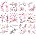 Glaryyears Flower Birds Temporary Tattoos - 12 Sheets Cherry Blossoms Fake Realistic Tattoo Sticker for Women Girls - Sexy Leaf Body Art - Buy Online on GoSupps.com