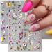 Dornail 5D Embossed Bronzing Nail Stickers - Spring Floral Decals for Women Manicure - Colorful Flower & Bird Nail Art Accessories - Buy Online on GoSupps.com