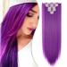 SEGO Clip in Extensions Hair Extension Hairpiece 8 Wefts like Real Hair Straight Dark Purple 66 cm 140g