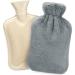 Heat bottle with cover DAWDIX 2L hot water bottle bed bottle heat bottle heat bottle hot water bottle hot water bottle with soft fleece coating bed bottle gift for women mother 0#gray