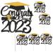 BESTonZON 6pcs 2023 Graduation Cake Decorating cake letters cupcake decorating graduation party favors class a customs 2022 graduation cake picks class of 2022 Glitter paper make up Ornament As Shown 15x14.3cm