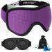 Sleep Mask for Men Women Blocking Light Sleeping  Zero Eye Pressure& Adjustable Eye Covers with Velcro Purple 1 Count (Pack of 1)