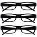 The Reading Glasses Company Black Lightweight Comfortable Readers Value 3 Pack Designer Style Men Women UVR3PK032 +2.50