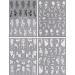 JMEOWIO 3D Embossed Black White Flower Nail Art Stickers Decals Self-Adhesive 5D Leaves Line Nail Supplies Nail Art Design Decoration Accessories 4 Sheets - Buy Online on GoSupps.com
