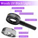 HUHKOUAE Wood's Lamp UV Black light Detector Portable With magnifying glass and Focus light halo for Analyzing Skin Vitiligo Detect Dog/cat Ringworm Detect pet Urine Detect Foodis moldy Detect - Buy Online on GoSupps.com