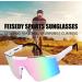 FEISEDY Wraparound Sports Sunglasses | Rainbow-Mirror Shield | Adjustable Legs | 75mm Lens - Buy Online on GoSupps.com