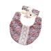Money7 3-part baby-headband and bib set floral pressure saliva towel with pacifier clip holder hair band for boys and girls pink