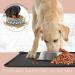Emwel Waterproof Non-Slip Silicone Feeding Mat for Dogs & Cats - 47x30cm Gray/Black Ideal Food & Water Bowl Underlay - Buy Online on GoSupps.com