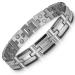 Rainso men magnetic stainless steel twist braided pattern bracelet two -row magnetic design handwritten gift box (black silver)