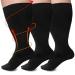 NOVAYARD Plus Size Compression Socks for Women and Men 20-30 mmhg Extra Wide Calf Compression Socks for Circulation Support 3 Pairs XX-Large