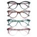 HEEYYOK Reading Glasses Women Flowers/Floral Pattern Cat Eye Reading Glasses Comfortable Colorful Lightweight Frame 4 Mixed Color-037 4 Mixed Color-037