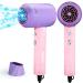 Hair Dryer, 7MAGIC Ionic Blow Dryer, 1875 Watt Powerful Fast Drying Hairdryer with Negative Ion Technology, Professional Hair Blow Dryer with Concentrator Nozzle Attachment for Women Travel Salon Home Pink
