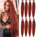 Xtrend 30 Inch EZ Braids 8Packs Copper Red Pre-Stretched Easy Braiding Hair Extensions for Box Braids Hair Hot Water Setting Synthetic Fiber Hair Extensions 350# 30 Inch (Pack of 8) 350#