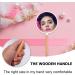 Woman Handhold Makeup Mirror Wood Travel Mirror Double Side Hand Held Mirror with Handle Cosmetic Tool Makeup Accessory for Women Home Travel (White) - Buy Online on GoSupps.com