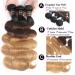 12A Ombre Body Wave Bundles With Closure - Brazilian Virgin Remy Human Hair Extensions in T1B/4/27 - 3 Bundles with 4x4 Lace Closure - Mixed 3 Tone Color - 14 16 18+12 Inches - Buy Online on GoSupps.com