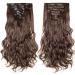 SEGO Clip-In Extensions - 8 Wefts Synthetic Hairpiece 18 Clips Wavy Medium Brown - Affordable 61cm Hair Extensions - Buy Online on GoSupps.com