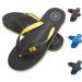 CRESSI Leaf Flip Flop - Unisex Flip Flops for Beach and Pool Black Yellow 45/46 EU
