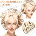Satin Silk Bonnet Sleep Cap for Curly Hair | Double Layer Hair Bonnet with Stretchy Tie Band | Gold Large for Women - Buy Online on GoSupps.com