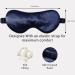 LaCourse 100% Genuine 22Momme Mulberry Silk Eye Mask - Navy Blue - Comfortable & Blackout Sleep Mask - Elasticated Band - Pure Silk Filler - Internal Liner - Gift Set - Buy Online on GoSupps.com