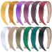 SIQUK 12 Pieces Satin Headbands 3 cm Satin Headbands Wide Hairband DIY Headbands for Women and Girls 12 Colors Dark Colors