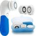 LAVO Facial Cleansing Brush - Electric Spin Scrubber and Exfoliator for Face - Scrub Skin - Exfoliating Cleanser Blue/White