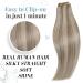 Runature Real Hair Extensions - 25cm Clip-In Short Hair with Blond Highlights - 7PCs Dark Blonde & Platinum Blond #19P60 #19AP60 - 80g - Buy Online on GoSupps.com