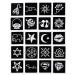 Temporary Tattoo Set - 4 Cones, 3 Colors (2 Black, 1 Brown, 1 Red) with 20 Adhesive Stencils for Body Art - Buy Online on GoSupps.com