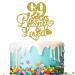 Tenhaisi Gold Glitter 99 Years Blessed & Loved Cake Topper - 99th Birthday / 99th Wedding Anniversary Cake Topper - Happy 99 Birthday Sign - 99th Birthday / 99th Anniversary Party Decoration
