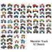 Monster Truck Temporary Tattoos - 10 Sheets for Boys & Girls | Waterproof Tattoo Stickers for Birthday Parties, DIY Decorations, and School Prizes - Buy Online on GoSupps.com