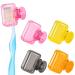 4 Pack Travel Toothbrush Head Covers Cap Toothbrush Protector Brush Pod Case Protective Plastic Clip for Household Travel Fits Most Manual and Electric Toothbrushes Yellow Orange Pink Gray