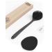 ManmiHealth Silicone Back Scrubber & Soft Shower Brush Set(2 PCS), Super-Exfoliating Body Scrubber & Super-Lathering Bath Glove Combination, with a Free Hook.(Black)