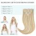 Doores Seamless Clip In Extensions - Real Hair 35cm 14 Inch Dirty Blonde Highlights 110g Remy Human Hair - Thick Natural & Seamless #18/613 - Buy Online on GoSupps.com