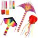 3 Pack Large Kites for Kids & Adults - Easy to Fly and Assemble - Includes Delta, Devil Fish, and Octopus Kites with 330 Ft String - Rainbow, Orange, and Red Design - Buy Online on GoSupps.com