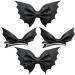 Halloween Bat Hair Bow Clips Cartoon Wing Decor Alligator Barrettes Black for Teen toddler Girls Women kids Cosplay Costume Goth Accessories PU Leather Hairpin Party favor Decoration Gift 4pcs