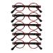 VisionGlobal 5 Pairs Reading Glasses with Spring Hinge Blue Light Blocking Glasses for Women/Men Oval Frame (Red 3.50 Magnification) Red 3.5 x