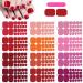 MWoot 12 sheet (264 pieces) full toen nail sticker red toenail nail ticker nail wraps toenail pack sticker self-adhesive manicure sticker with nail file footnail nail art