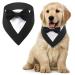 MHaustlie Dog Bandana Dog Formal Tuxedo Bandana Dog Wedding Bandana Adjustable Dog Neckerchief with Bow Tie Formal Tux Dog Bandana Dog Bowtie Bandana for Small Medium Large Dogs (XS Black) X-Small Black