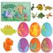 Litinliv 8 x Children's Bath Bombs with Surprise Inside Dinosaur Bath Bomb Set with Natural Essential Oils Gift Set for Boys and Girls