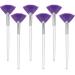 6 Pieces Fan Mask Brushes Soft Fan Facial Mask Applicator Tools Brush Makeup Brushes Cosmetic Tools with Handle for Peel Mask Makeup Women Girls (Purple Hair)