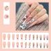 Justotry 24-Piece Long Nude Ballerina Press-On Nails | Heart Design Acrylic Fake Nails | French Nail Art for Women - Buy Online on GoSupps.com